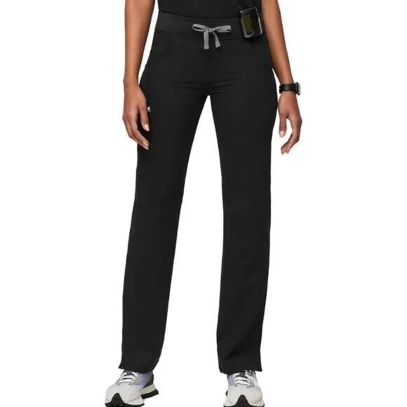 Figs Women's Kade Cargo Scrub Pants in Black - Picture 1 of 9